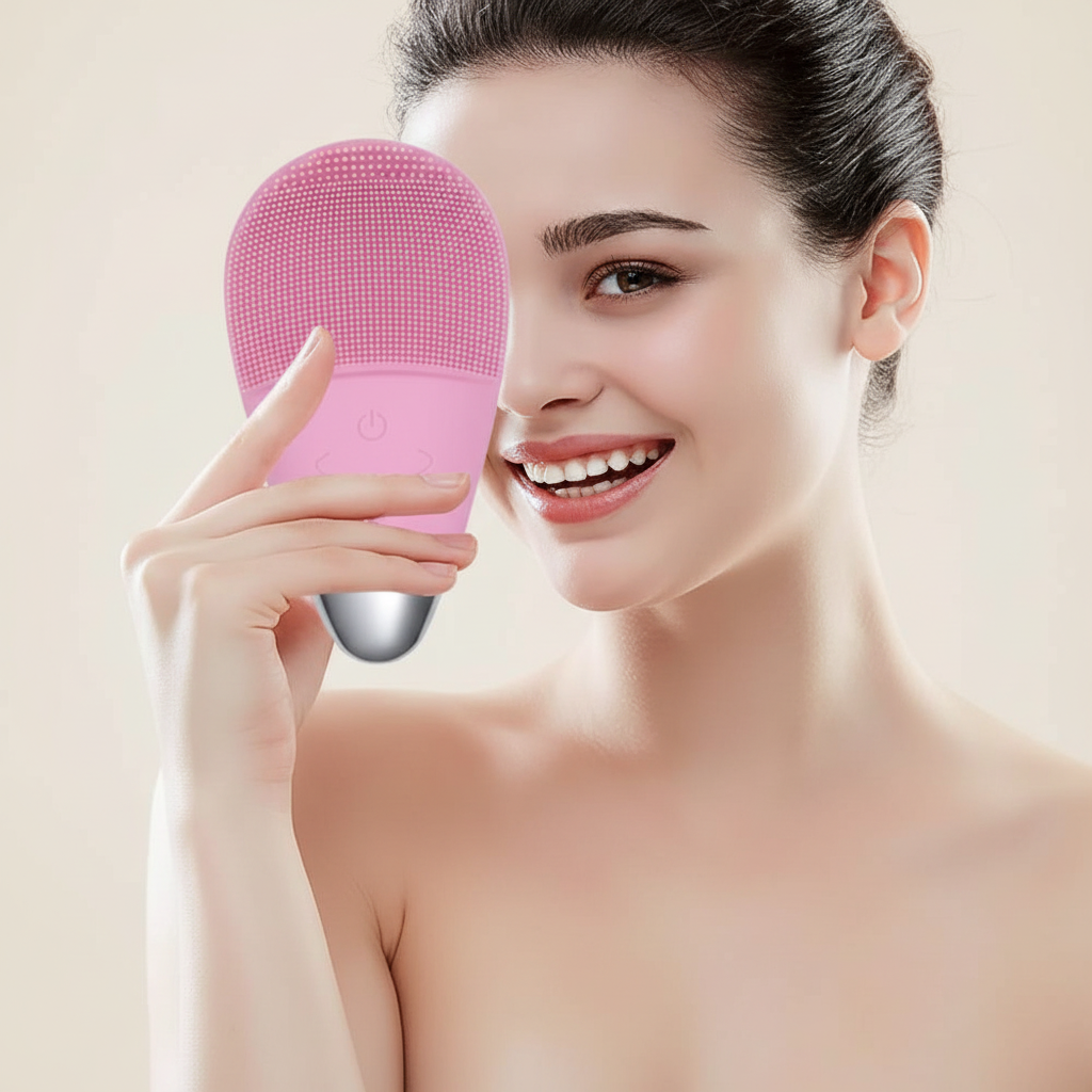 Escova de Limpeza Facial Elétrica — Ultrassom 6000 RPM em Silicone